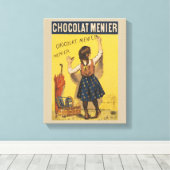Chocolat menier meisje muur schrijven canvas afdruk (Insitu (Houten vloer))
