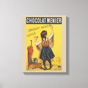 Chocolat menier meisje muur schrijven canvas afdruk