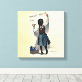 Chocolat menier meisje muur schrijven canvas afdruk (Insitu (Houten vloer))