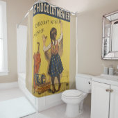 Chocolat menier meisje muur schrijven douchegordijn (In situ)