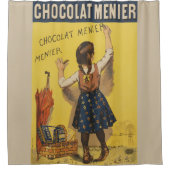 Chocolat menier meisje muur schrijven douchegordijn (Voorkant)
