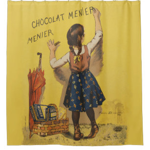 Chocolat menier meisje muur schrijven douchegordijn