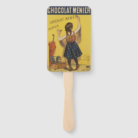 Chocolat menier meisje muur schrijven handwaaier (Achterkant)