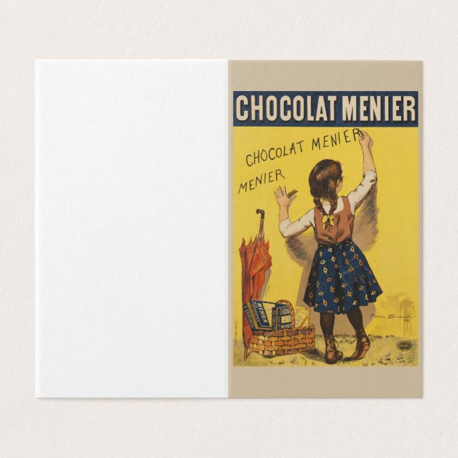 Chocolat menier meisje muur schrijven kaart (Buitenkant ongevouwen)