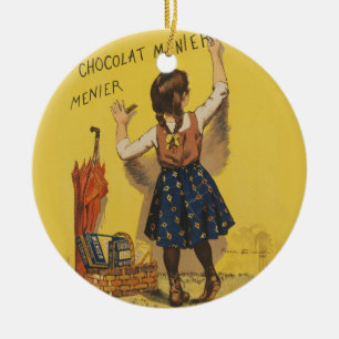 Chocolat menier meisje muur schrijven keramisch ornament