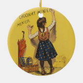 Chocolat menier meisje muur schrijven keramisch ornament (Achterkant)