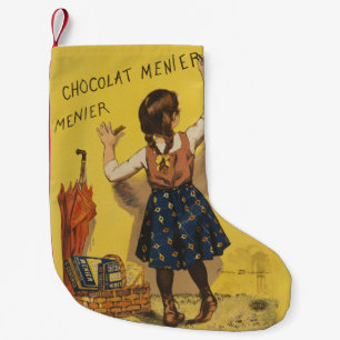 Chocolat menier meisje muur schrijven kleine kerstsok