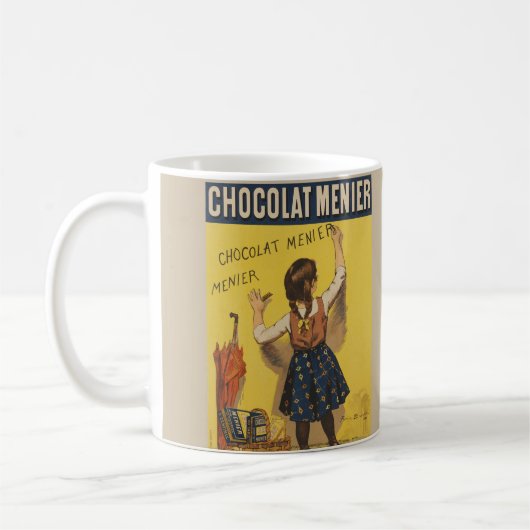 Chocolat menier meisje muur schrijven koffiemok (Links)