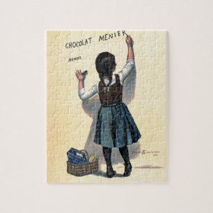 Chocolat menier meisje muur schrijven legpuzzel