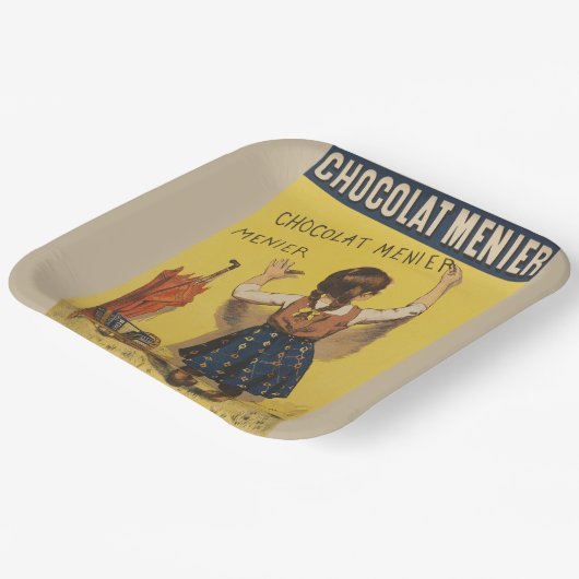 Chocolat menier meisje muur schrijven papieren bordje (Gebogen)