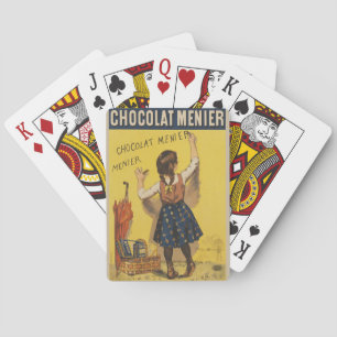 Chocolat menier meisje muur schrijven pokerkaarten