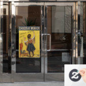 Chocolat menier meisje muur schrijven raamsticker (Kantoordeur)