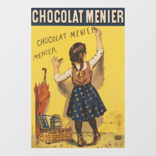 Chocolat menier meisje muur schrijven raamsticker (Vel)