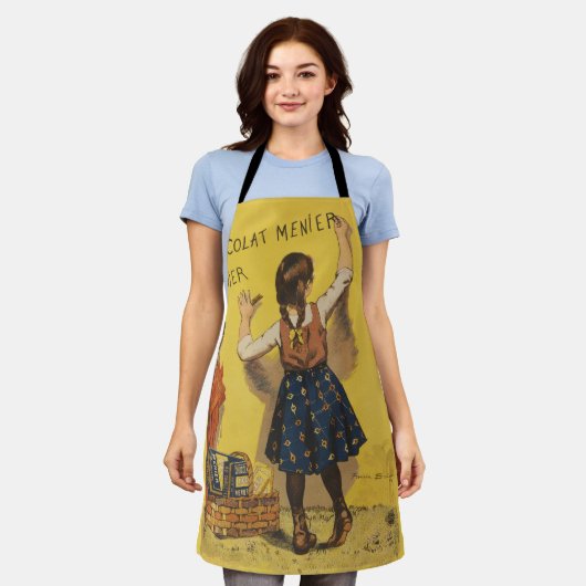 Chocolat menier meisje muur schrijven schort (Gedragen)