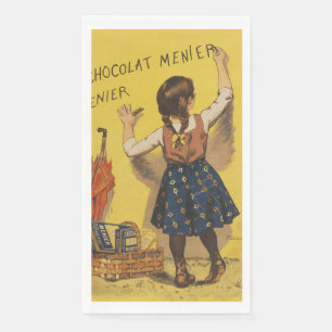 Chocolat menier meisje muur schrijven servet