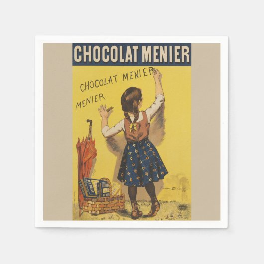 Chocolat menier meisje muur schrijven servet (Voorkant)