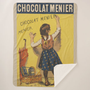 Chocolat menier meisje muur schrijven sherpa deken