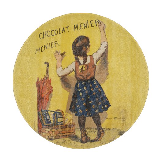 Chocolat menier meisje muur schrijven snijplank (Voorkant)