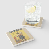 Chocolat menier meisje muur schrijven stenen onderzetter (Zijkant)