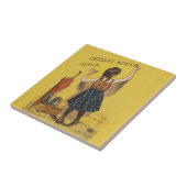 Chocolat menier meisje muur schrijven tegeltje (Zijkant)