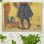 Chocolat menier meisje muur schrijven theedoek (Gevouwen)