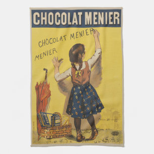 Chocolat menier meisje muur schrijven theedoek