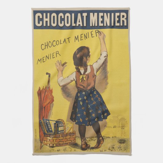 Chocolat menier meisje muur schrijven theedoek (Verticaal)