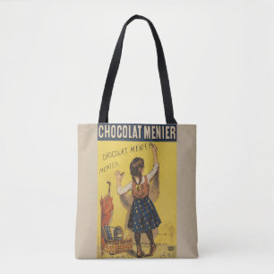 Chocolat menier meisje muur schrijven tote bag