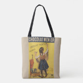 Chocolat menier meisje muur schrijven tote bag (Achterkant)