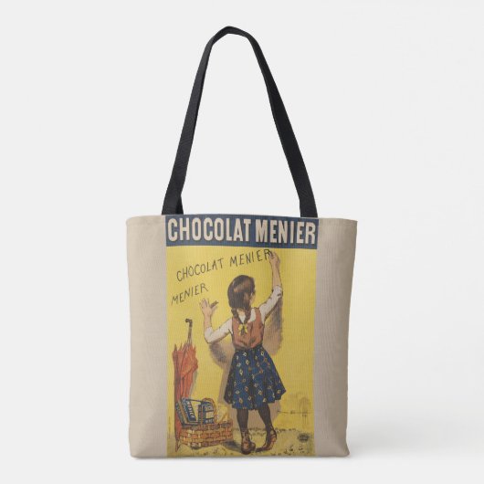 Chocolat menier meisje muur schrijven tote bag (Achterkant)