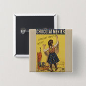 Chocolat menier meisje muur schrijven vierkante button 5,1 cm (Voorkant /achterkant)