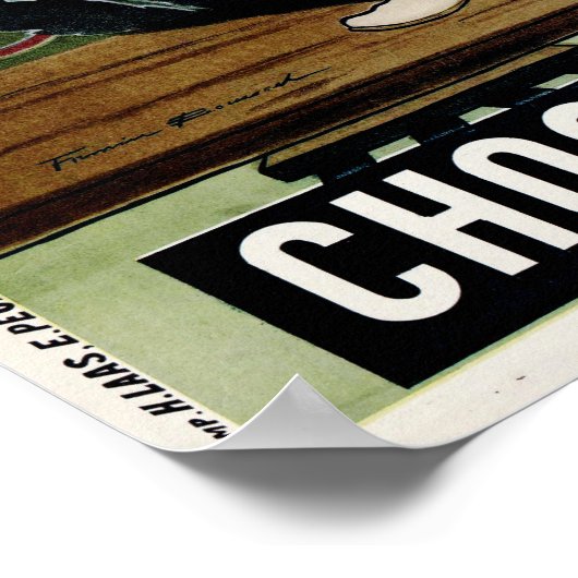 CHOCOLAT POULAIN Milk Chocolade Bar Old French Poster (Hoek)