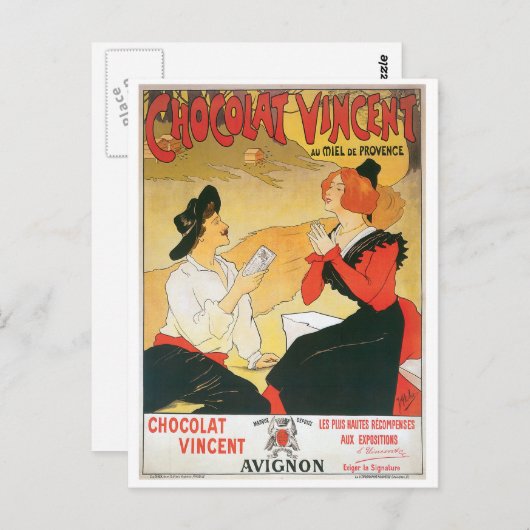 Chocolat Vincent  Food and Art Briefkaart (Voorkant / Achterkant)