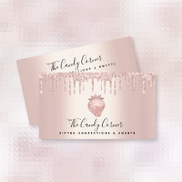 Chocolate aardbeienbeslag Roos Gold-schijven Visitekaartje