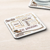 Chocolate Almond Typography Collage Personalized Drankjes Onderzetter (Linkerzijde)