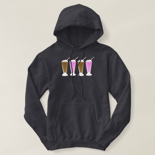 Chocolate and Strawberry Milkshakes  Hoodie (Design voorkant)