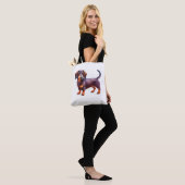 Chocolate and Tan Cream Dachshund Painting - Wein Tote Bag (Op model)