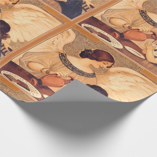 Chocolate Angel Frans Antiek Cadeaupapier (Hoek)