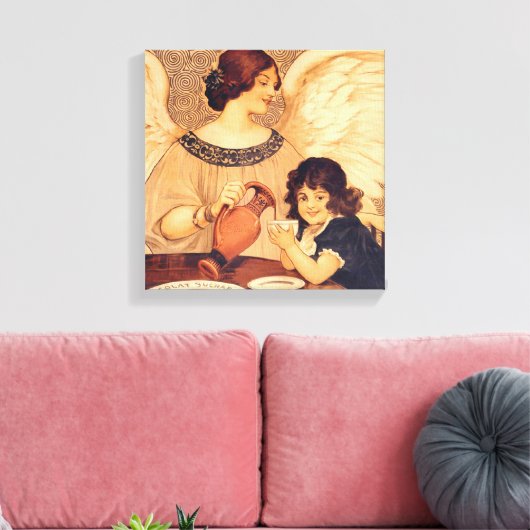 Chocolate Angel Frans Antiek Canvas Afdruk (Insitu (Woonkamer))