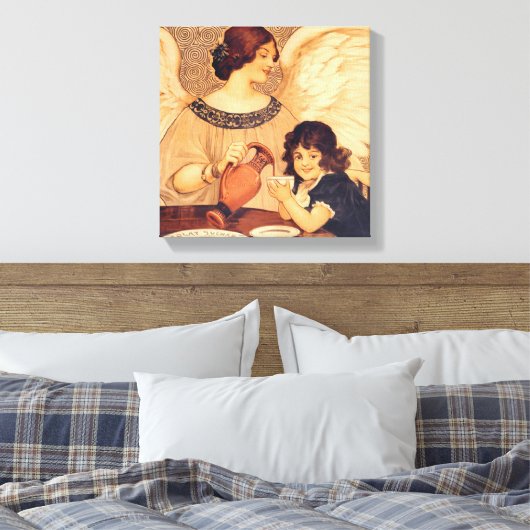 Chocolate Angel Frans Antiek Canvas Afdruk (Insitu (Slaapkamer))