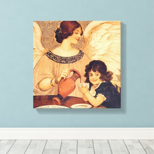 Chocolate Angel Frans Antiek Canvas Afdruk (Insitu (Houten vloer))