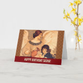 Chocolate Angel Frans Antiek Kaart (Gele Bloem)