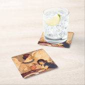 Chocolate Angel Frans Antiek Kartonnen Onderzetters (Insitu)