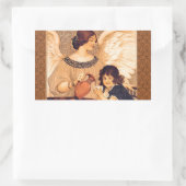 Chocolate Angel Frans Antiek Rechthoekige Sticker (Tas)