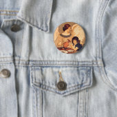 Chocolate Angel Frans Antiek Ronde Button 5,7 Cm (In situ)