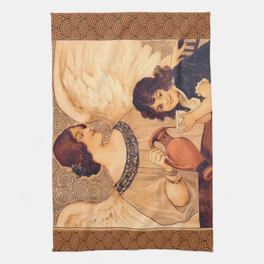 Chocolate Angel Frans Antiek Theedoek (Verticaal)