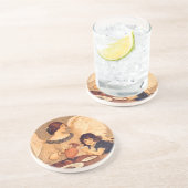 Chocolate Angel Frans Antiek Zandsteen Onderzetter (Zijkant)