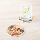 Chocolate Angel Frans Antiek Zandsteen Onderzetter (Zijkant)