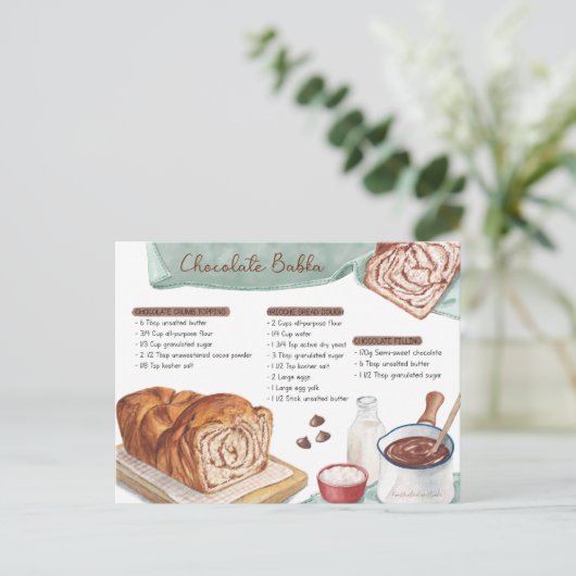Chocolate Babka Recipe Briefkaart (Staand voorkant)