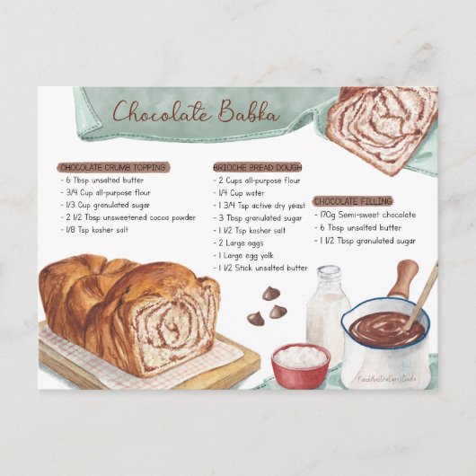 Chocolate Babka Recipe Briefkaart (Voorkant)